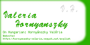 valeria hornyanszky business card