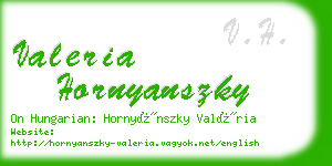 valeria hornyanszky business card